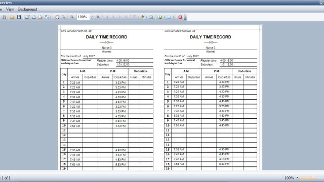 dtr civil service form generator